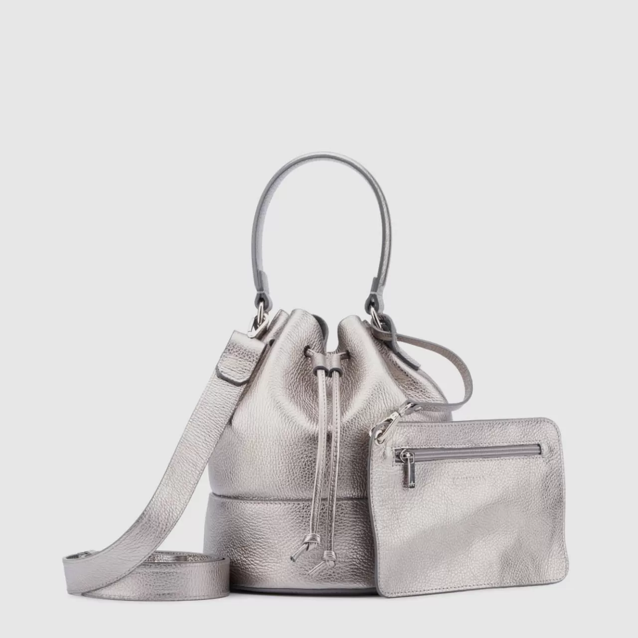 Aquatalia Handbags | Bari Bucket Platinum