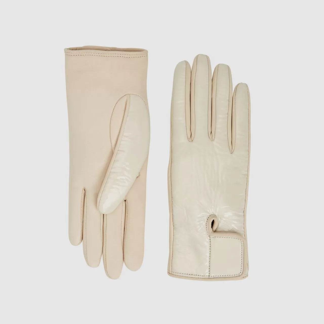 Aquatalia Gloves | Patent Leather Glove Taupe