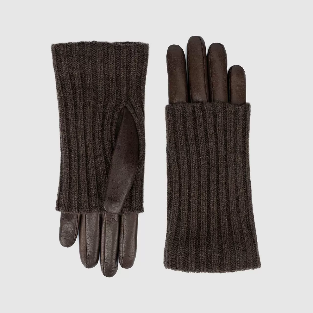 Aquatalia Gloves | Sweater Cuff Glove Brown