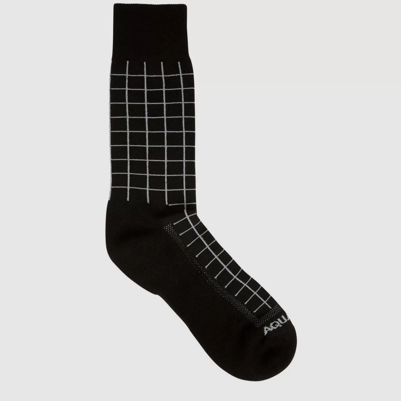 Aquatalia Socks | Windowpane Knit Blend Men'S Sock Black/Heather Grey